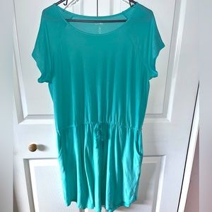 Just Be mini dress with pockets size medium color is light blue.